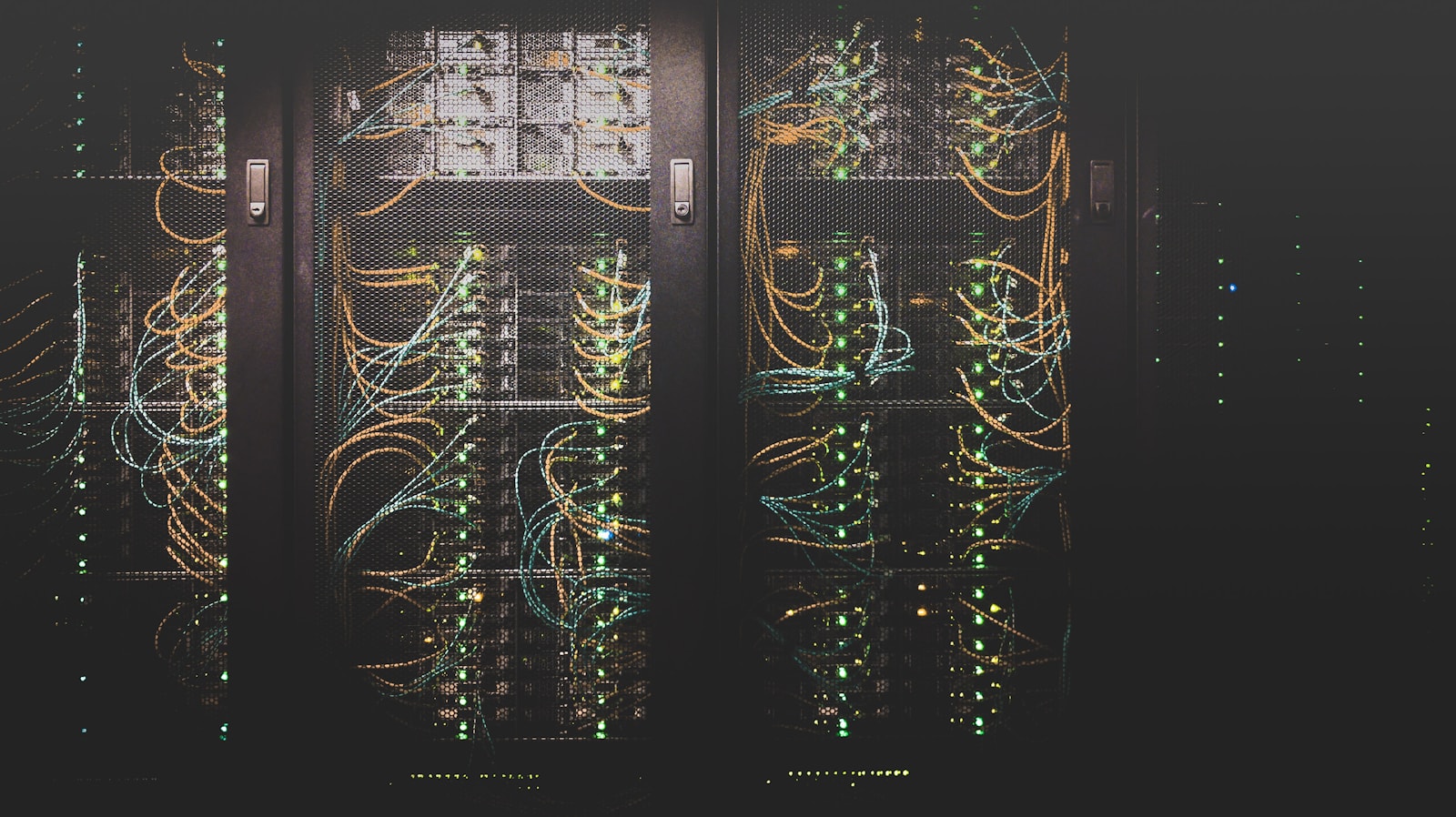 Network cables and server infrastructure.